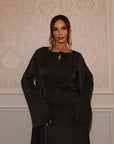 STUDIO SLIT SLEEVE ABAYA - BLACK