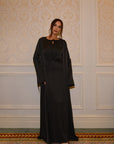 STUDIO SLIT SLEEVE ABAYA - BLACK