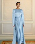 SLIT SLEEVE ABAYA - BLUE