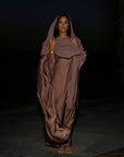 FEATHER KAFTAN - BROWN