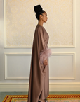 FEATHER KAFTAN - BROWN