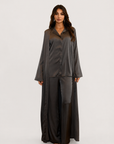 SLIT SLEEVE ABAYA - CHARCOAL