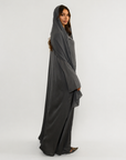 SLIT SLEEVE ABAYA - CHARCOAL