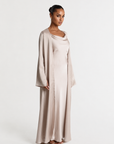 STUDIO SLIT SLEEVE ABAYA - CHAMPAGNE