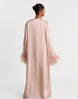 FEATHER SLEEVE ABAYA - DUSTY PINK