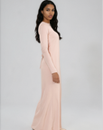 ELAILA LACE UP BACK MAXI DRESS - SOFT PINK