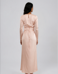 ELAILA LACE UP BACK MAXI DRESS - SOFT PINK