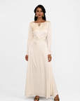 ÉNORA TIE DETAIL MAXI DRESS - CREAM