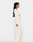 ÉNORA TIE DETAIL MAXI DRESS - CREAM