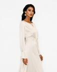 ÉNORA TIE DETAIL MAXI DRESS - CREAM