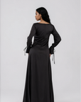 ÉNORA TIE DETAIL MAXI DRESS - BLACK