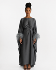 FEATHER KAFTAN - CHARCOAL