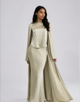 SLIT SLEEVE ABAYA - PISTACHIO