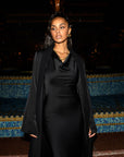 STUDIO RUYA COWL NECK MAXI DRESS - BLACK