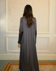 SLIT SLEEVE ABAYA - CHARCOAL