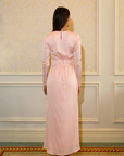 ELAILA LACE UP BACK MAXI DRESS - SOFT PINK