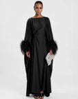Feather Kaftan Black