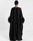 Feather Kaftan Black