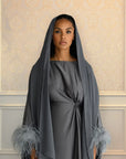 FEATHER KAFTAN - CHARCOAL