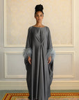 FEATHER KAFTAN - CHARCOAL