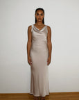 STUDIO RUYA COWL NECK MAXI DRESS - CHAMPAGNE