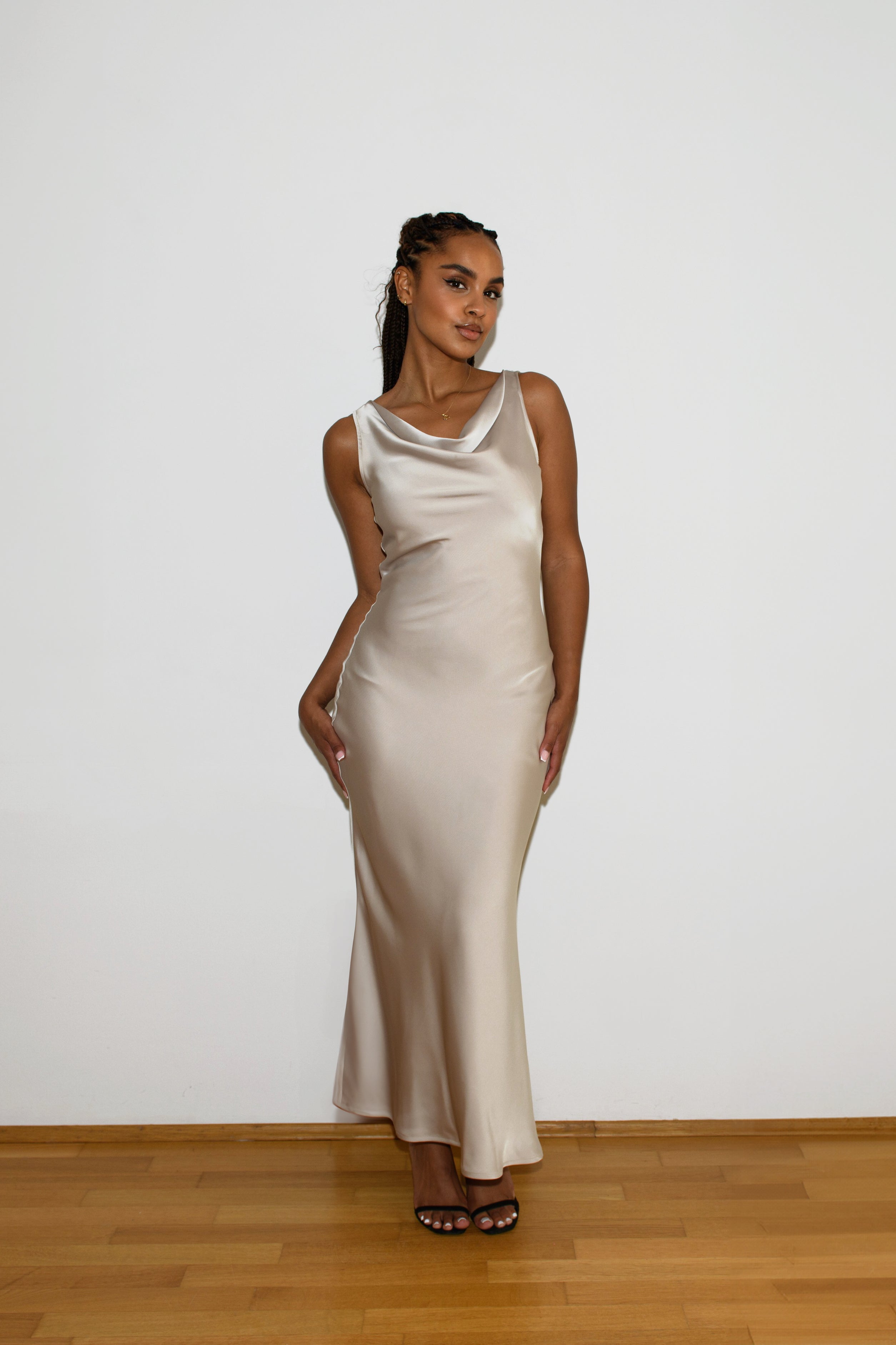 STUDIO RUYA COWL NECK MAXI DRESS
