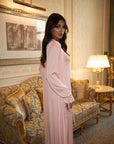 TIE DETAIL ABAYA - SOFT PINK