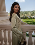 SLIT SLEEVE ABAYA - PISTACHIO