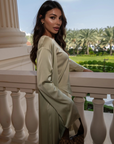 Slit Sleeve Abaya - Pistachio