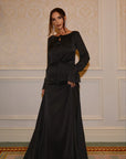 ÉNORA TIE DETAIL MAXI DRESS - BLACK