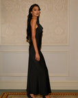 STUDIO RUYA COWL NECK MAXI DRESS - BLACK