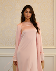 TIE DETAIL ABAYA - SOFT PINK