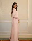 TIE DETAIL ABAYA - SOFT PINK