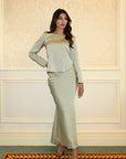 BIAS CUT SKIRT & LONG SLEEVE TOP - PISTACHIO
