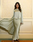 SLIT SLEEVE ABAYA - PISTACHIO