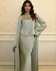SLIT SLEEVE ABAYA - PISTACHIO