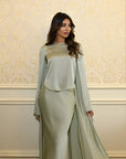 SLIT SLEEVE ABAYA - PISTACHIO