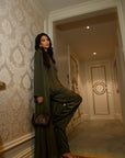 SLIT SLEEVE ABAYA - OLIVE GREEN