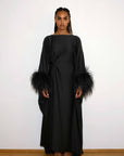 FEATHER KAFTAN - BLACK