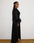 FEATHER KAFTAN - BLACK