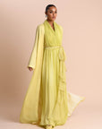 SLIT SLEEVE ABAYA LIME