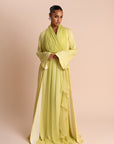 SLIT SLEEVE ABAYA LIME