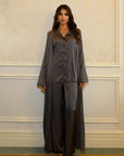 SLIT SLEEVE ABAYA - CHARCOAL