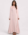 TIE DETAIL ABAYA - SOFT PINK