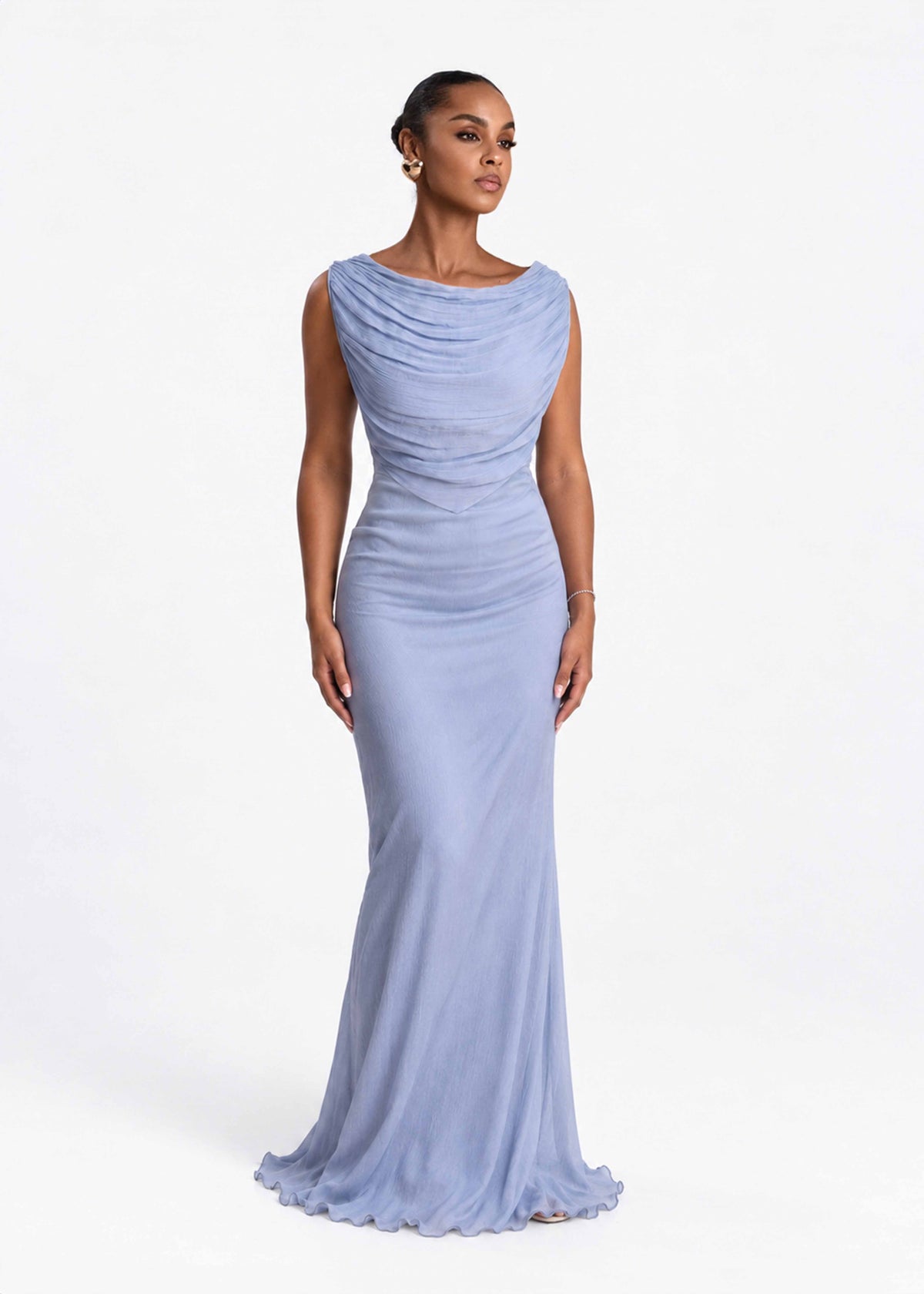 Almara Silk Dress Powder Blue