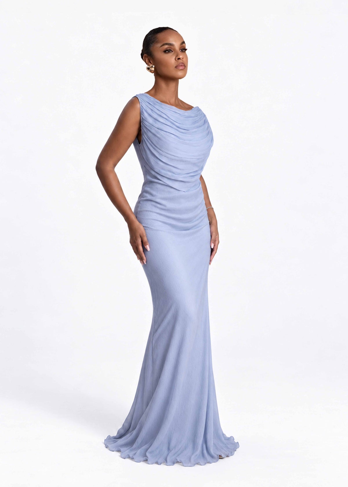 Almara Silk Dress Powder Blue