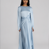 SLIT SLEEVE ABAYA - BLUE