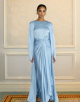 SLIT SLEEVE ABAYA - BLUE