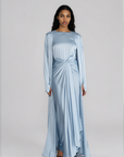 SLIT SLEEVE ABAYA - BLUE