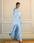 SLIT SLEEVE ABAYA - BLUE